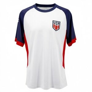 USA Soccer Jersey Xcelsius Active Game of the World Men Large White Navy Red NWT